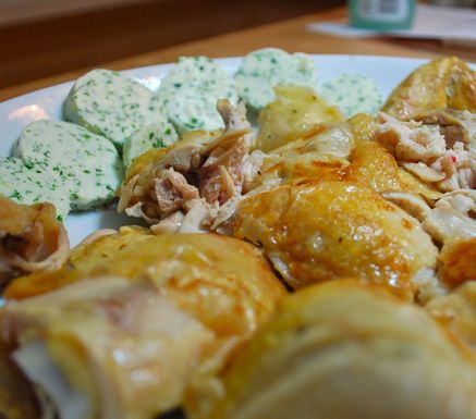 Wishbone Roast Chicken with Herb Butter