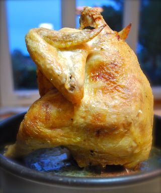 Wishbone Roast Chicken with Herb Butter
