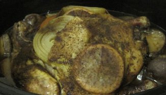 Spice-Rubbed Chicken with Garlic, Onions & Blood Oranges