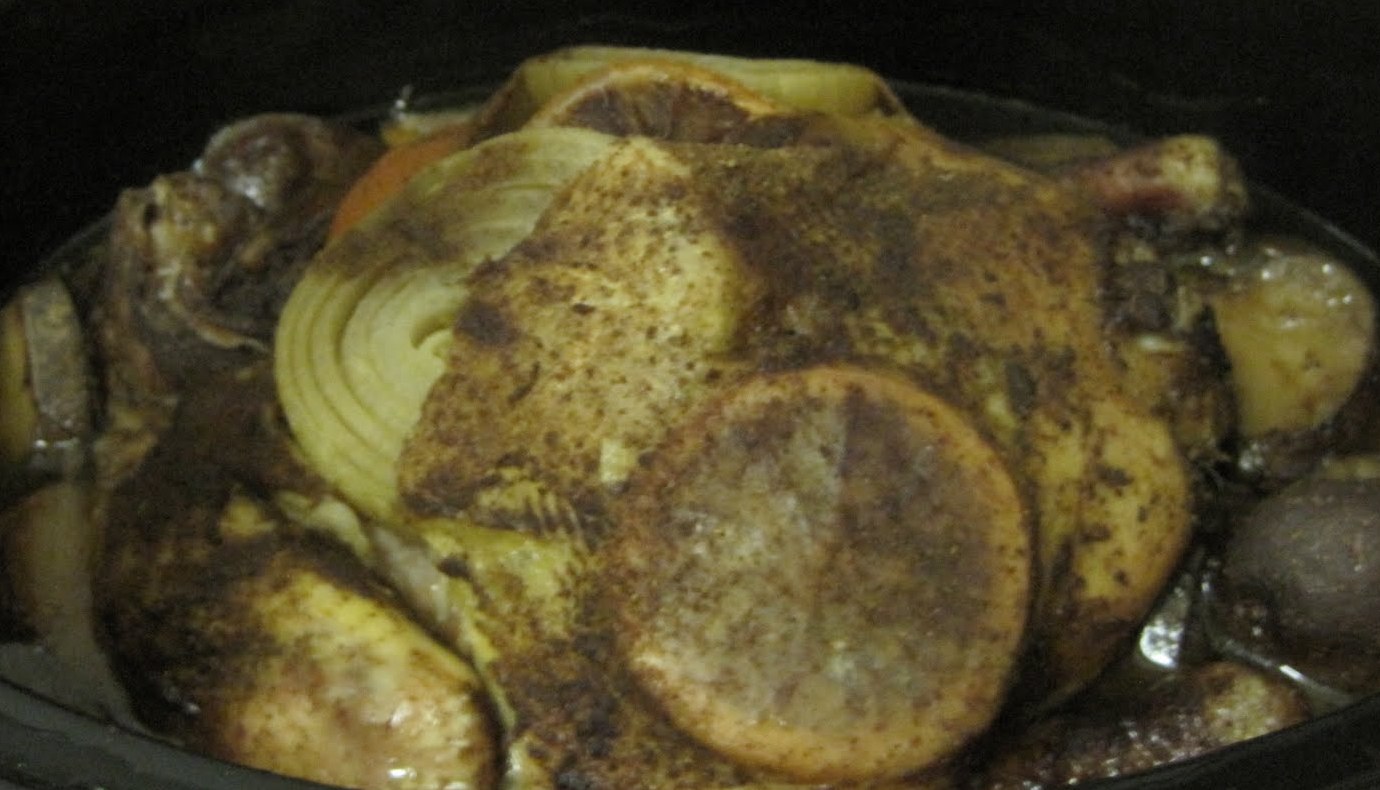 Spice-Rubbed Chicken with Garlic, Onions & Blood Oranges
