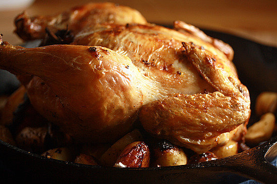 Perfectly Simple Roast Chicken and Vegetables with Lemon Rosemary Sauce