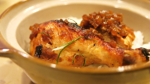 Misoyaki Roast Chicken with Shoyu Onion Sauce