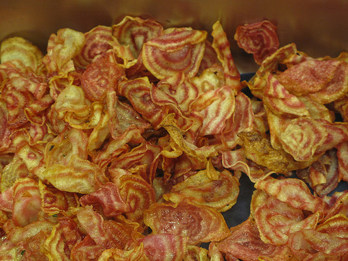 Chioggia chilli beetroot chips