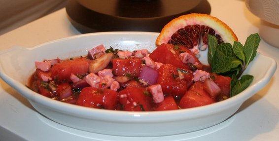 Watermelon, Feta and Mint Salad with Blood Orange Vinaigrette