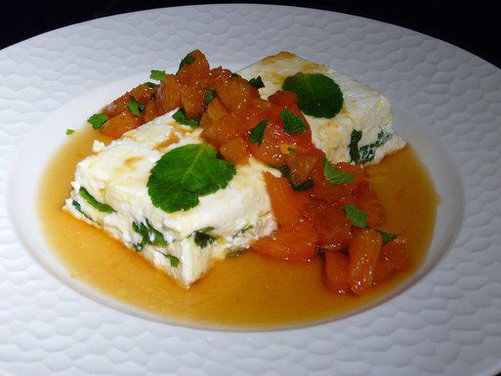 Ricotta, Feta and Mint Layers with Honeyed Blood Oranges