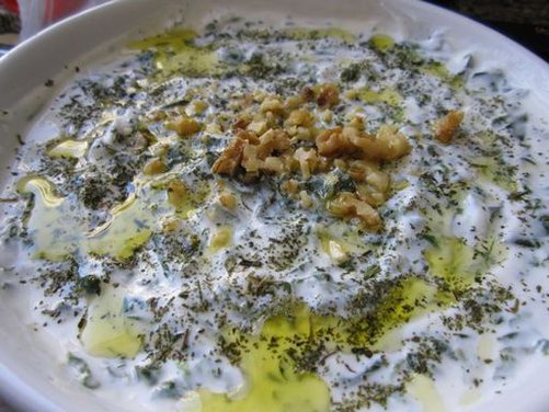Yoghurt & Spinach Dip, 'Borani Esfanaaj', in the Persian Manner