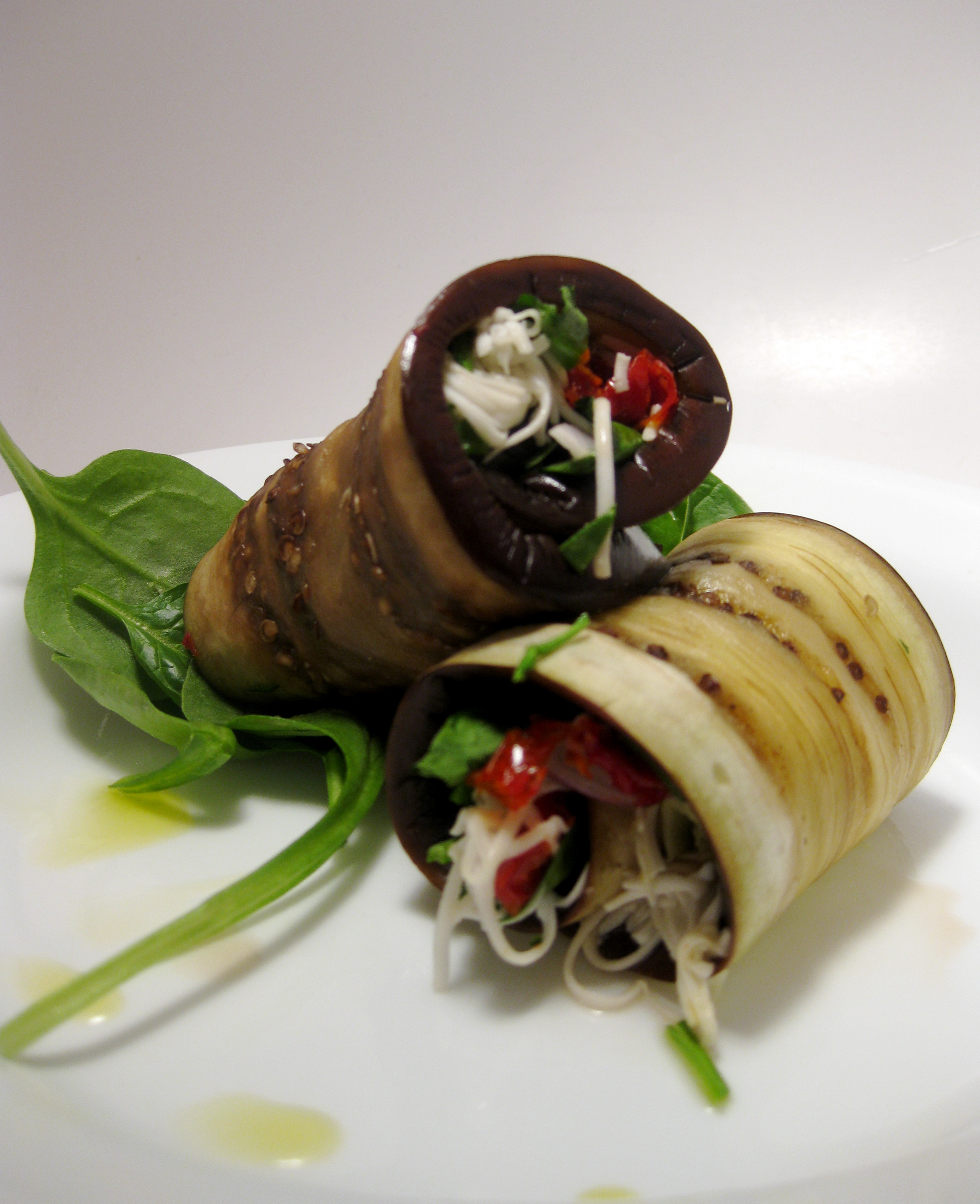 Olive-Artichoke Eggplant Rolls