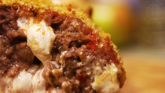 Panko Crusted Mozzarella Stuffed Japanese Curry Meatloaf