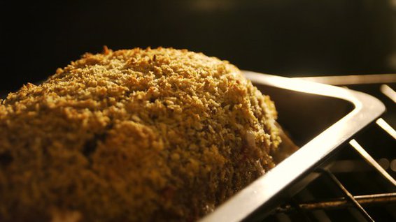 Panko Crusted Mozzarella Stuffed Japanese Curry Meatloaf