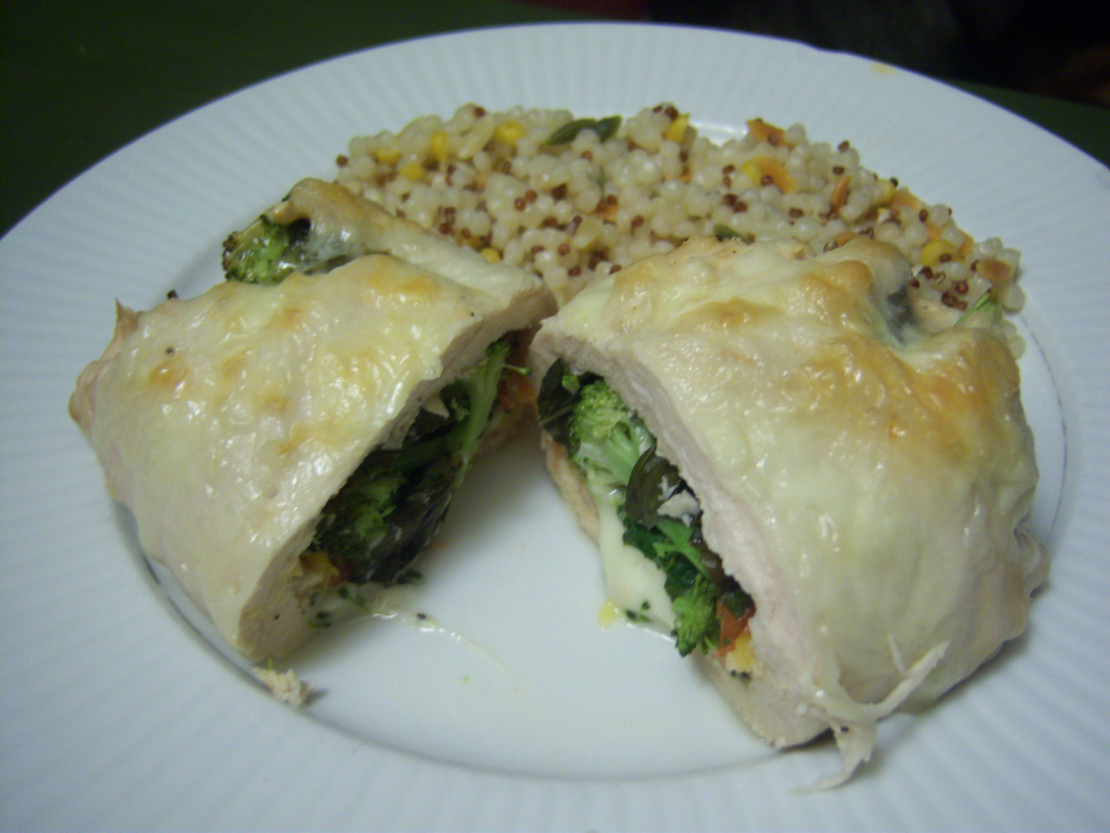 Spinaccomato Stuffed Chicken with Basil and Cheeses
