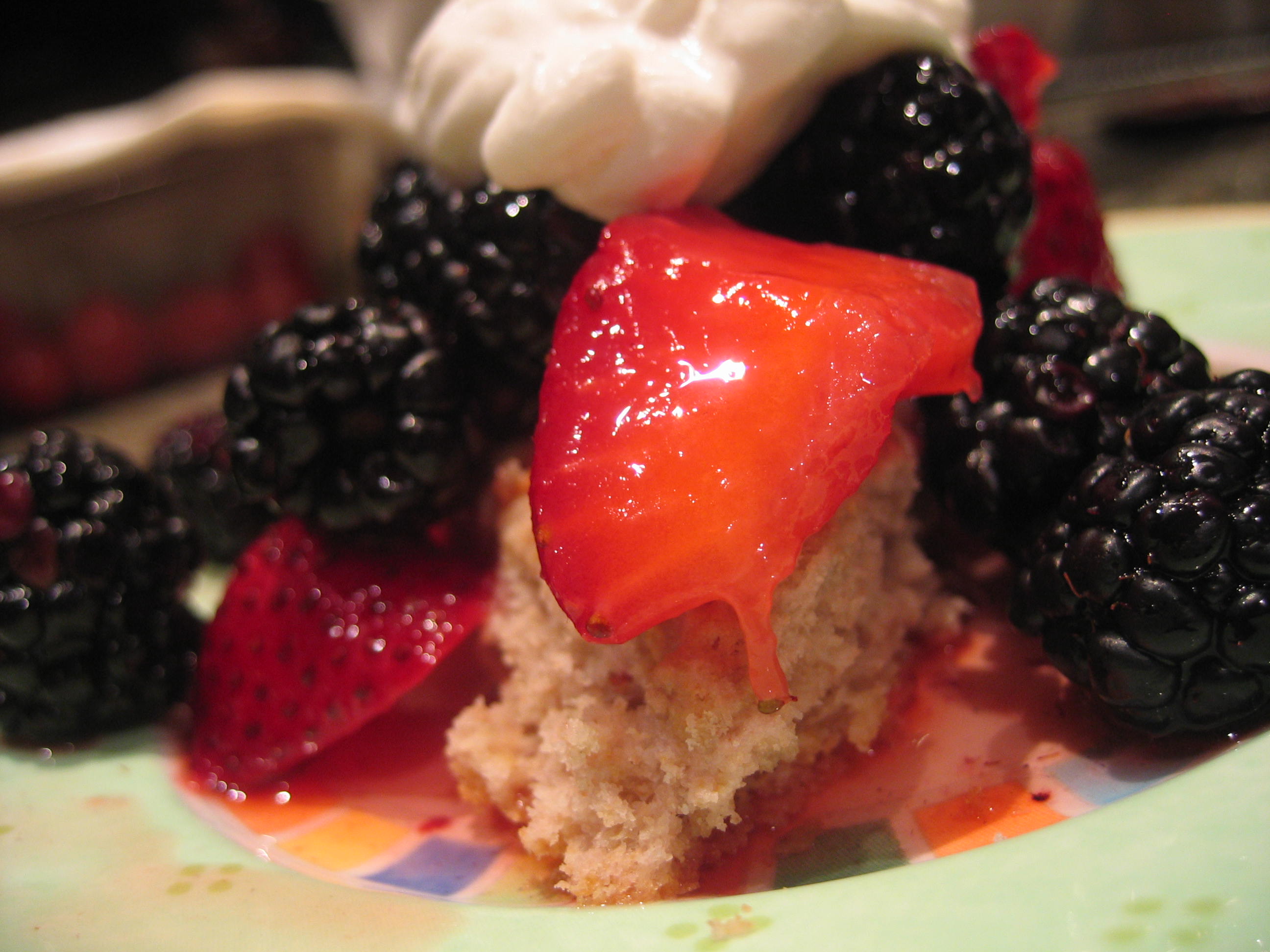 Blood Orange Scones Topped w/ Macerated Strawberries, Blackberries & Hardly Sweetened Cream