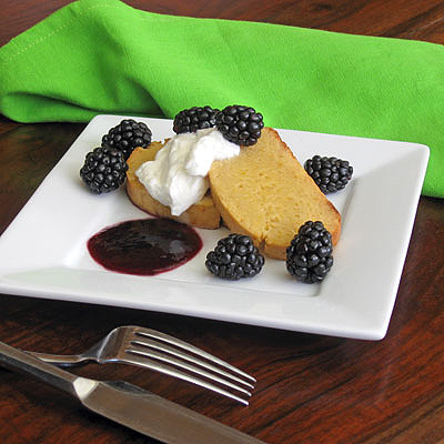 Lemon Buccellato with Blackberry Sauce & Vin Santo