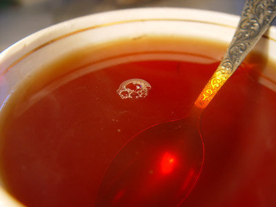 rainy day ginger bourbon tea