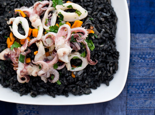 Spicy Squid Ink Risotto (without the plane ticket)