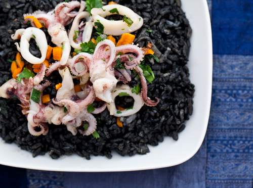Spicy Squid Ink Risotto (without the plane ticket)