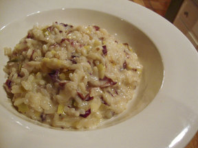Leek_radicchio_and_fontina_risotto