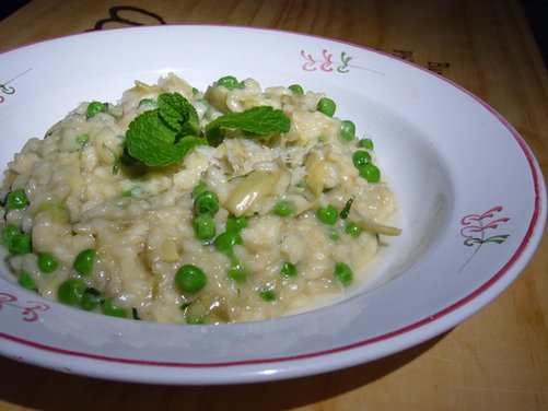 Artichoke, Pea and Mint Risotto
