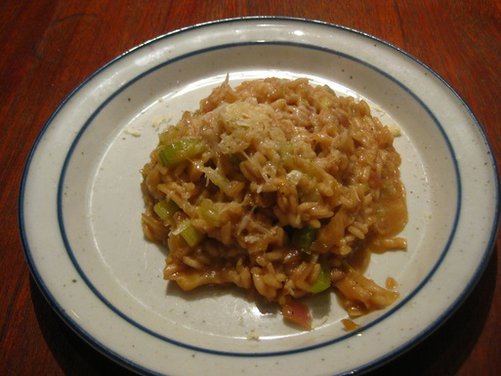 Mahogony Risotto with Two Celeries