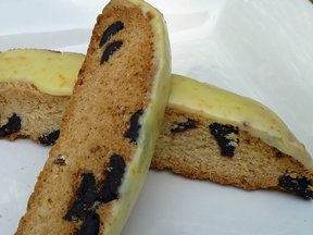 Nut-Free Chocolate Chip Biscotti with Orange-Anise Glaze