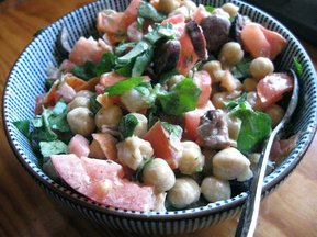 Deconstructed hummus salad