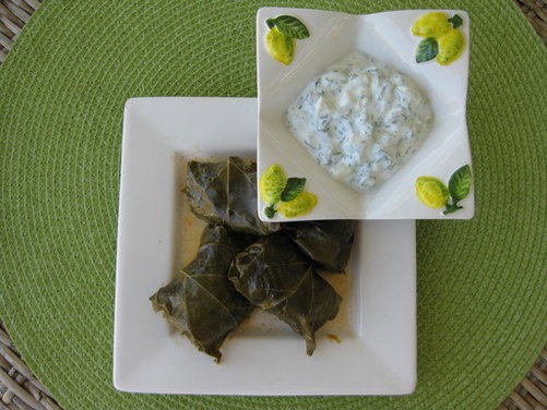 Lamb Dolmas With Tzatziki