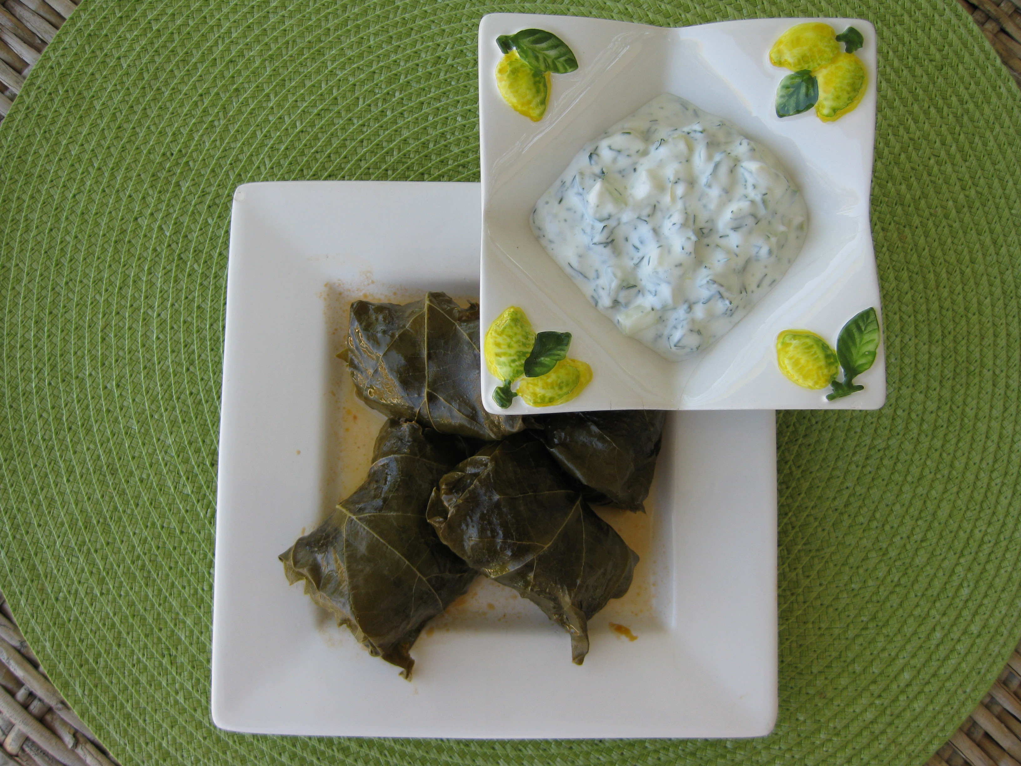 Lamb Dolmas With Tzatziki