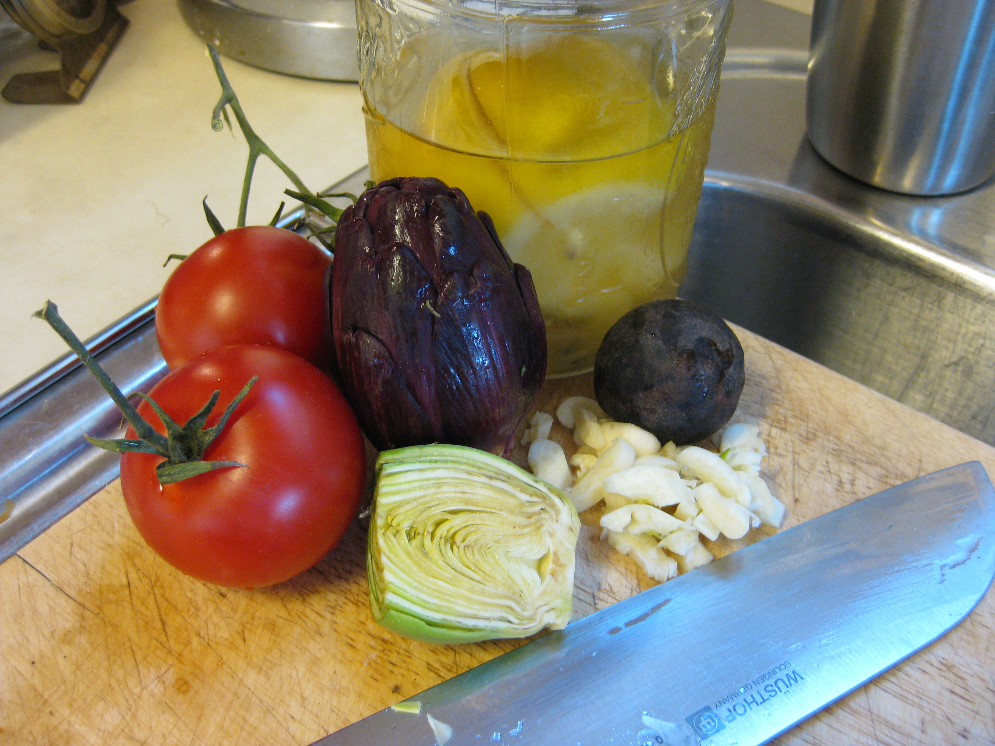 Lemon Lamb Shanks with Baby Artichokes