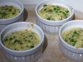 Spring Vegetable Timbales with Herbed Béchamel