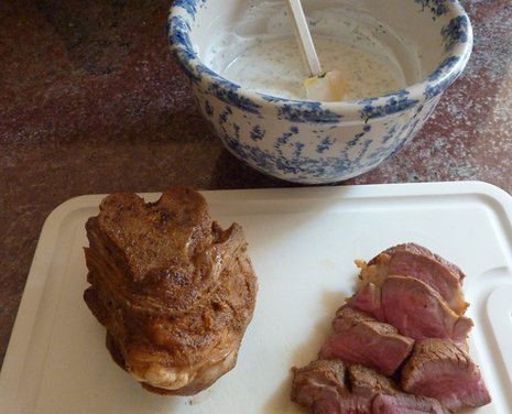 Caramelized Spicy Leg of Lamb with Mint Yogurt