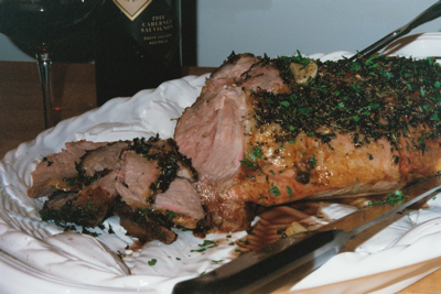 Leg of Lamb with Garlic Sauce