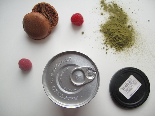 Chocolate Macarons with Matcha Cream