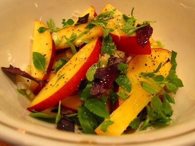 Nectarine and basil salad
