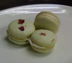Pistachio Rose Macarons