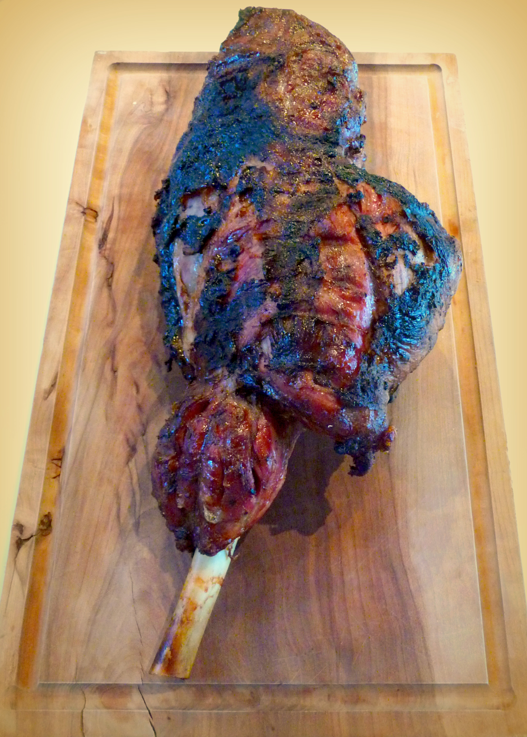 Grilled Leg of Lamb with Dijon Mustard, Rosemary and Garlic