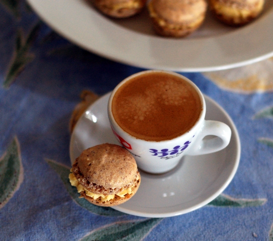 Vanilla Bean Macaron with Passion Fruit Buttercream