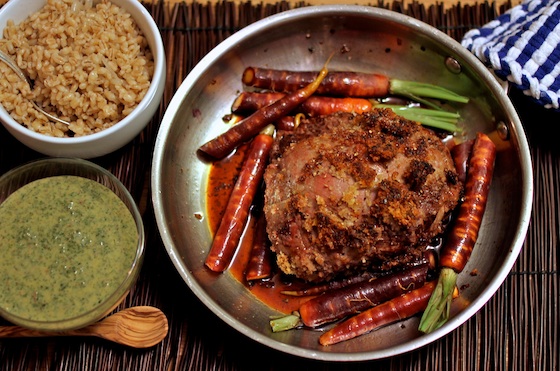 Dijon Crusted Lamb Roast with Mint Sauce