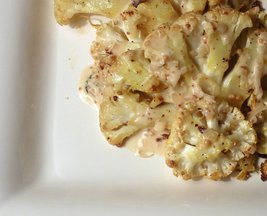 Roasted Curried Cauliflower in a Mustard Thyme Cream Sauce