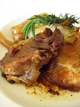 Slow-Roasted Pork Shoulder with Fennel, Onions, Teeny Tiny Potatoes and Garlic