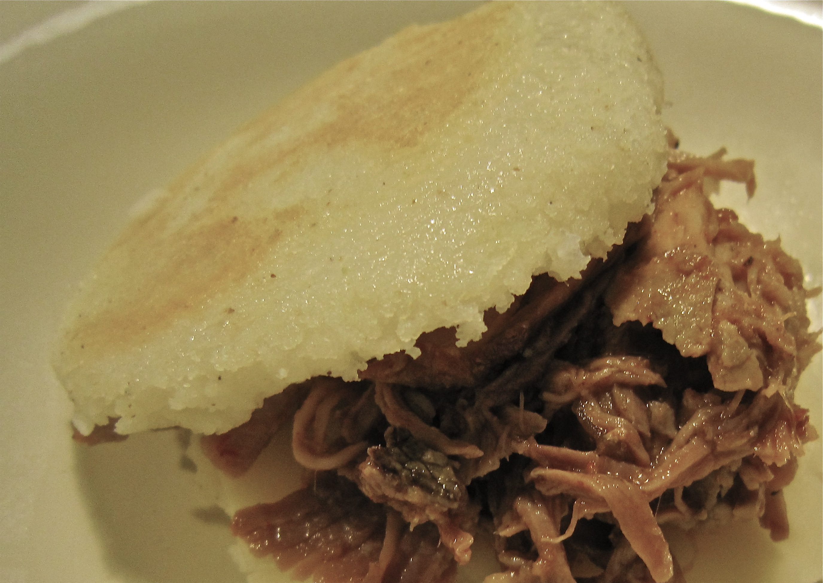 Glazed Roasted Pork Shoulder Arepas