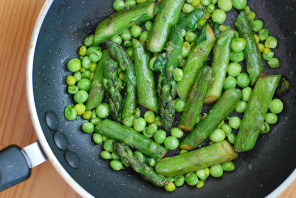 Simplest Asparagus with Fresh Peas