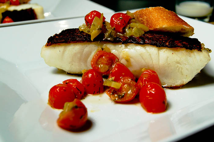 Chilean Sea Bass w/ Grape Tomato Salsa