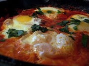 Moroccan Merguez Ragout with Poached Eggs