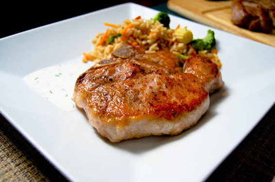 Pork Chops w/ Homemade Buttermilk Ranch