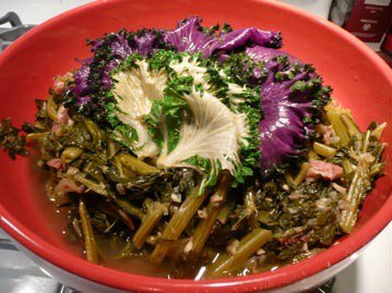 Mixed Greens ( With Collard Greens, Mustard Greens, Russian Red Kale, Chard Toscano) 