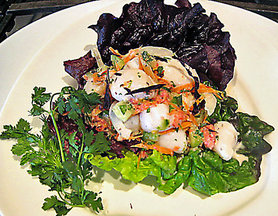 Day Boat Scallops "Poisson Cru" Style with Pickled Ginger and Toasted Nori