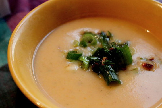 Creamy Potato Soup with Bacon Vinaigrette