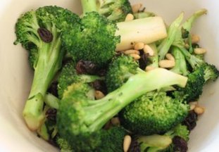 Brocolli with Raisins and Pinenuts