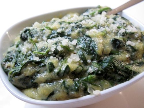 Polenta "Creamed" Spinach (a healthier take on a steakhouse classic)