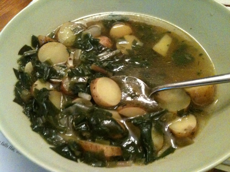 Wild ramp and fingerling potato soup recipe on