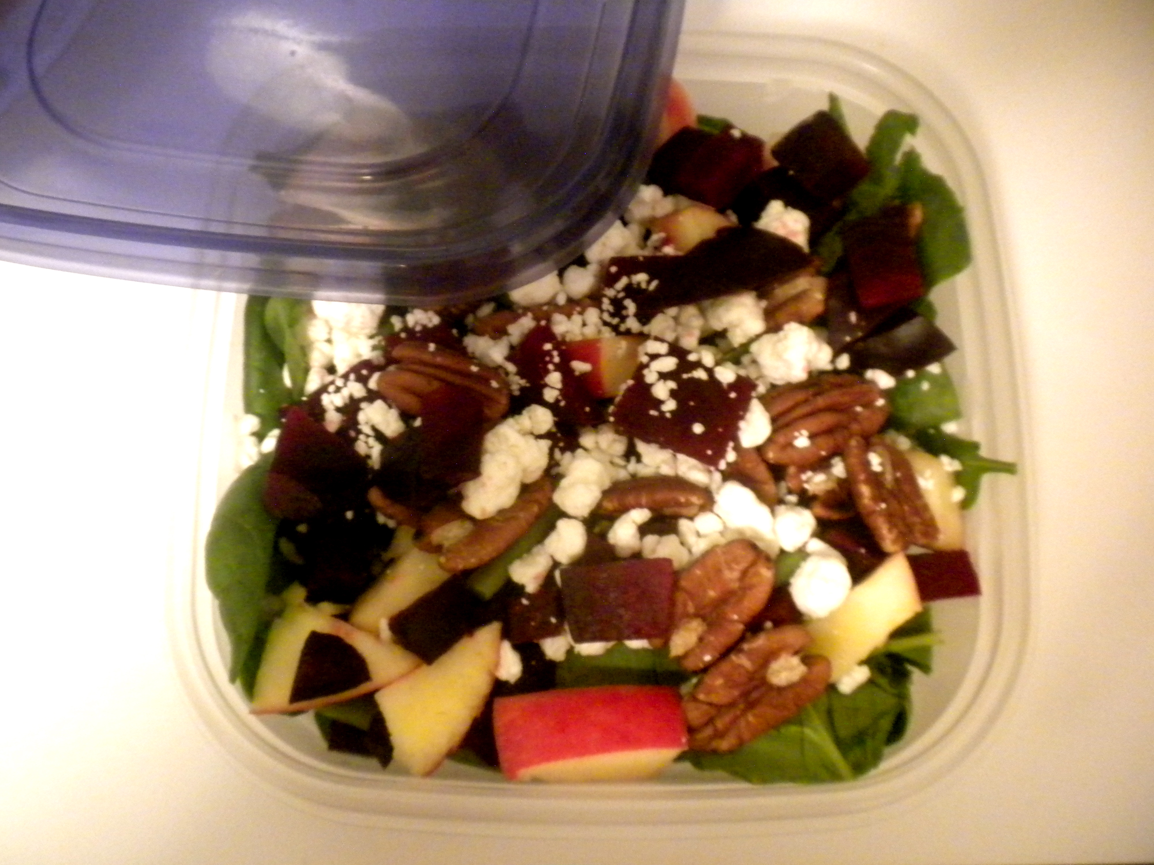 Roasted Beet and Spinach Salad with Goat Cheese
